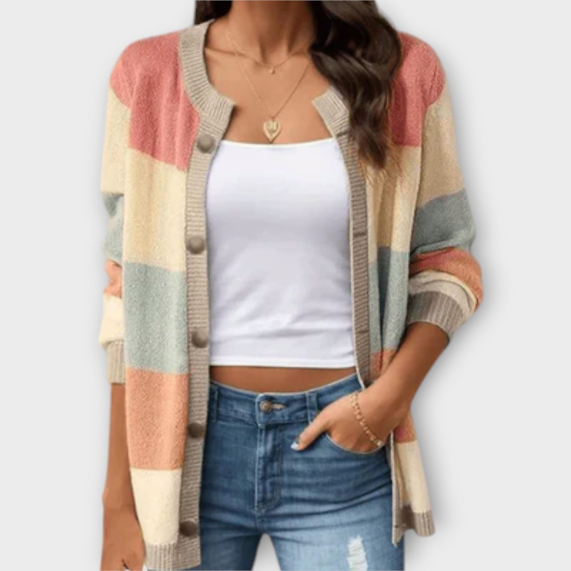 Farveblok Cardigan – Legende stil møder hverdagens komfort