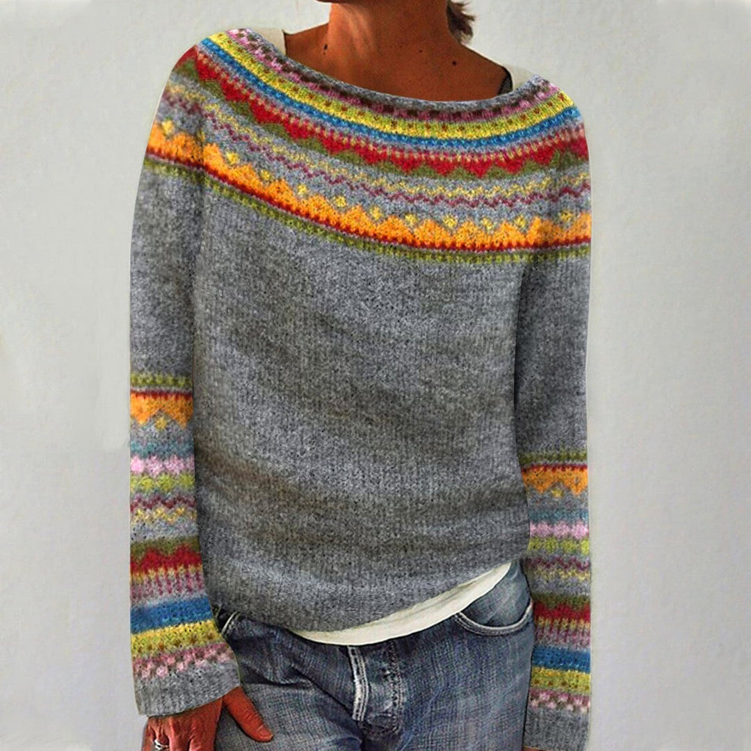 Pullover med skovmønster – Komfortabel stil med naturens charme