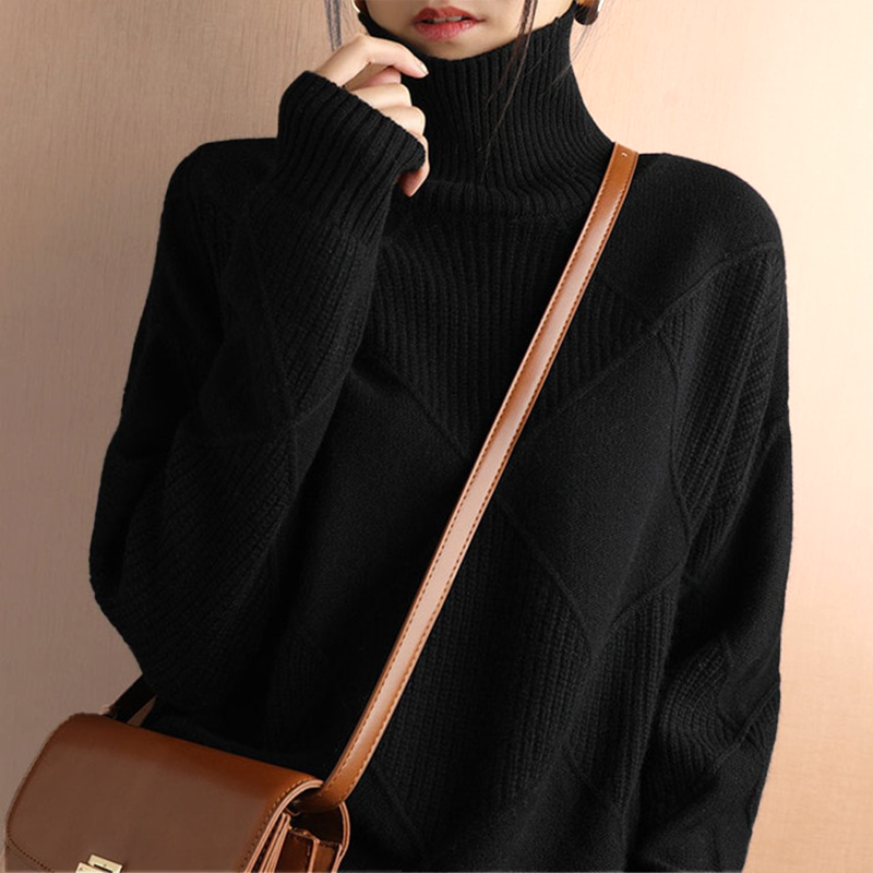 Rauten-Rullekravepullover – Raffineret varme med moderne stil