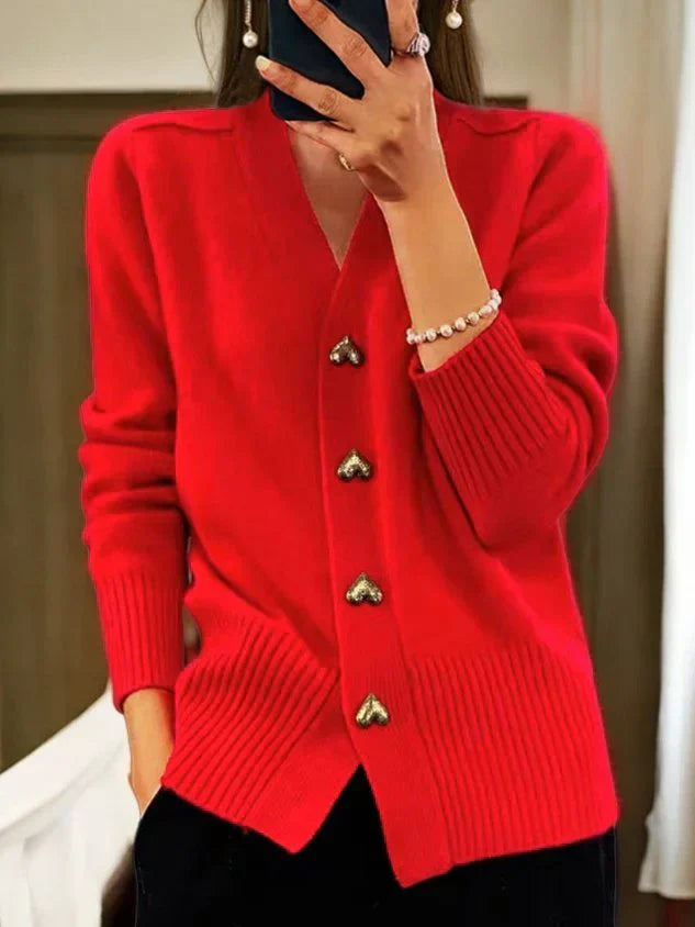 Cardigan med knapliste – Bekvem charme med feminin elegance