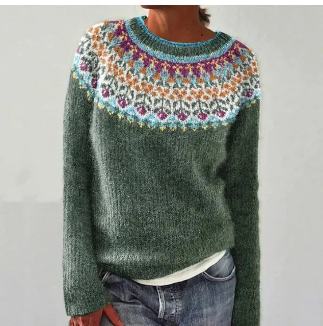 Pullover med skovmønster – Komfortabel stil med naturens charme