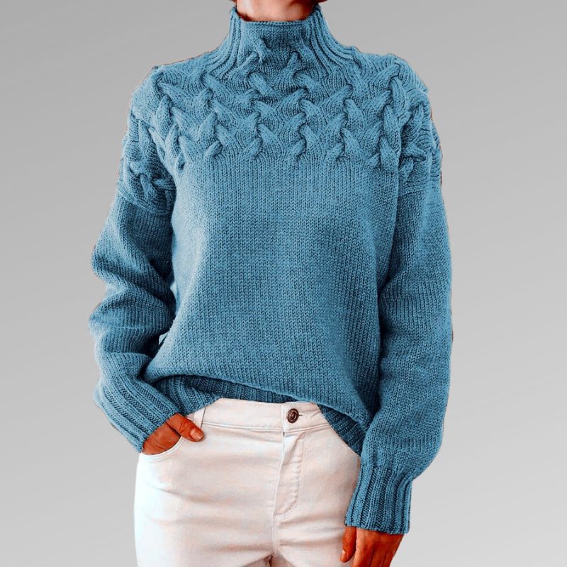 Rullekravepullover med twist-detaljer – Elegant varme med moderne finesse