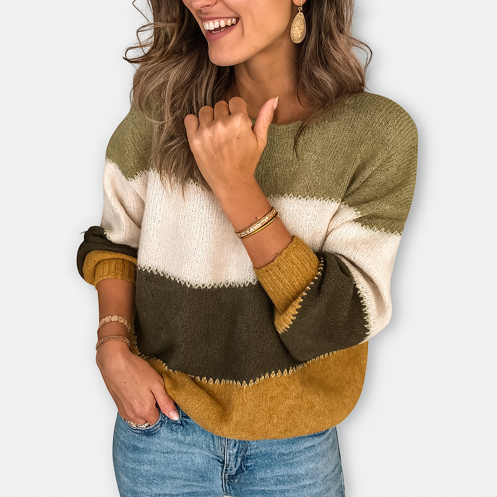 Colorblock Striktrøje – Afslappet Charme