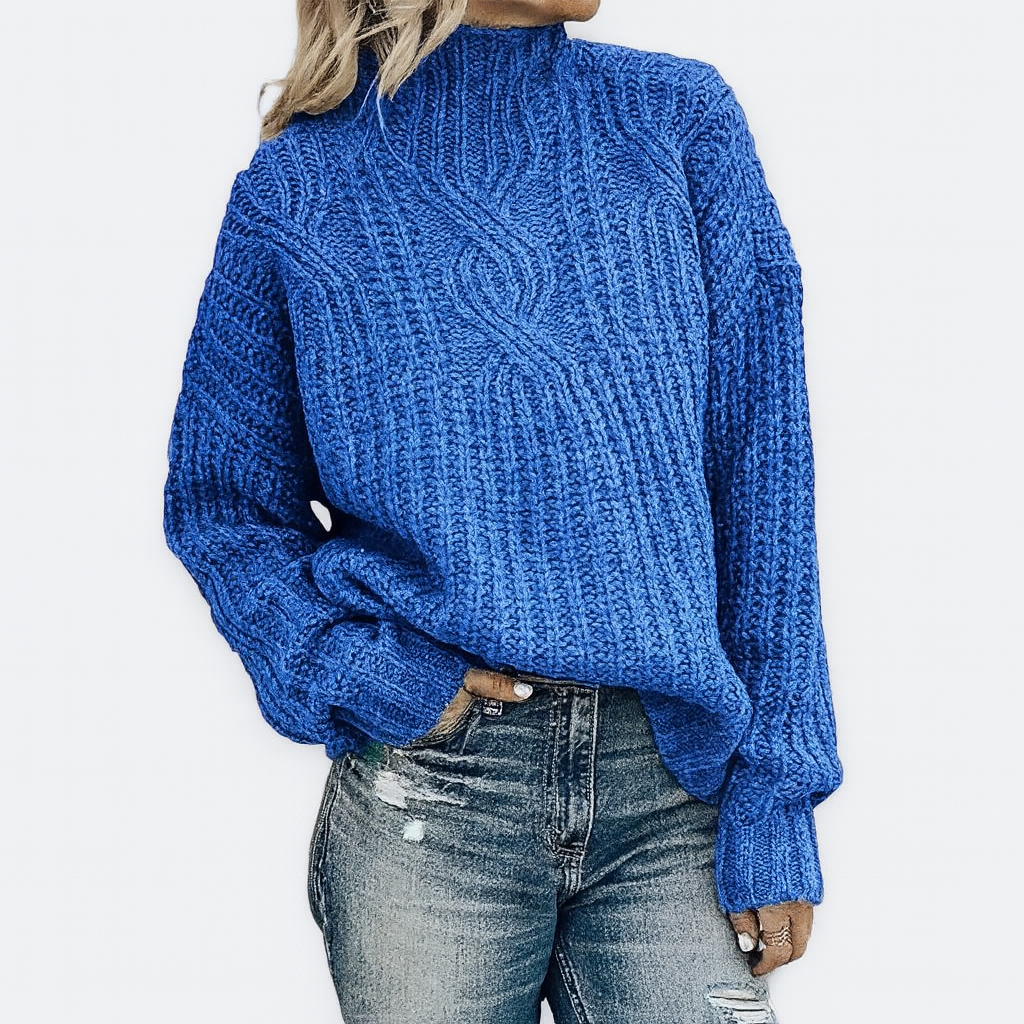 Sort Flettemønster Rullekravepullover – Tidøs Elegance