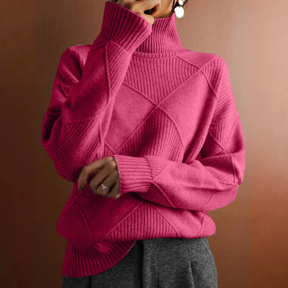 Rauten-Rullekravepullover – Raffineret varme med moderne stil