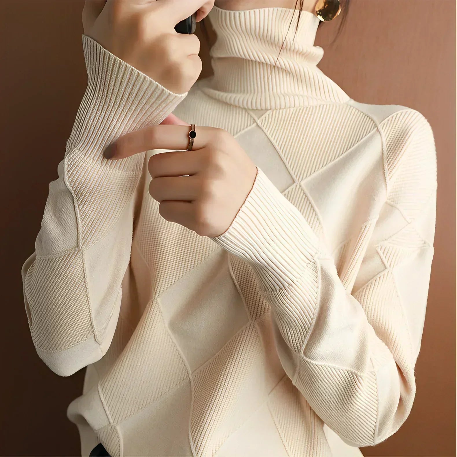 Rauten-Rullekravepullover – Raffineret varme med moderne stil