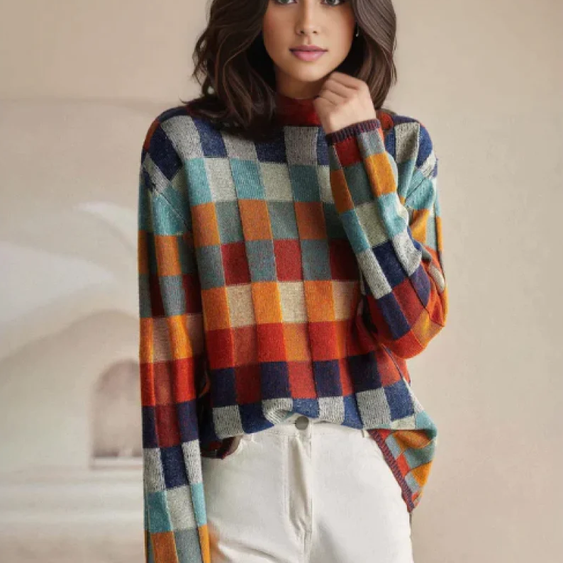 Karo-Pullover – Legesyg elegance med dristig stil