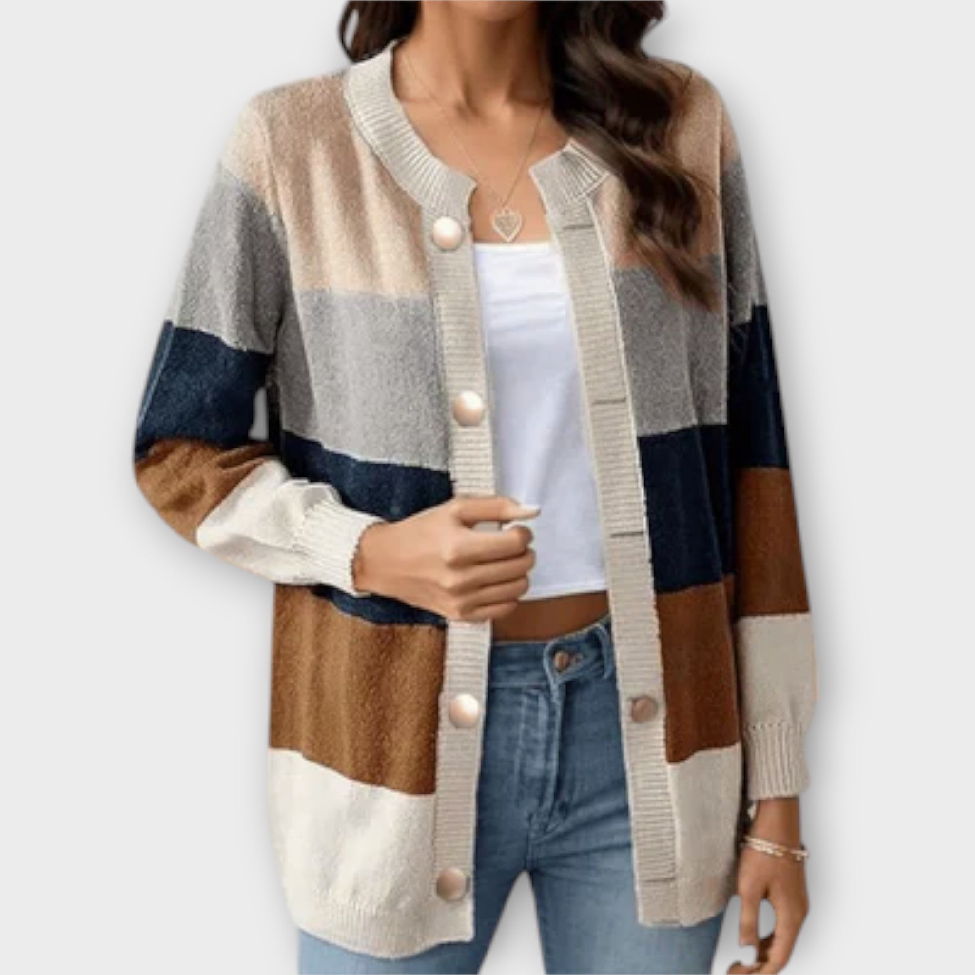 Farveblok Cardigan – Legende stil møder hverdagens komfort