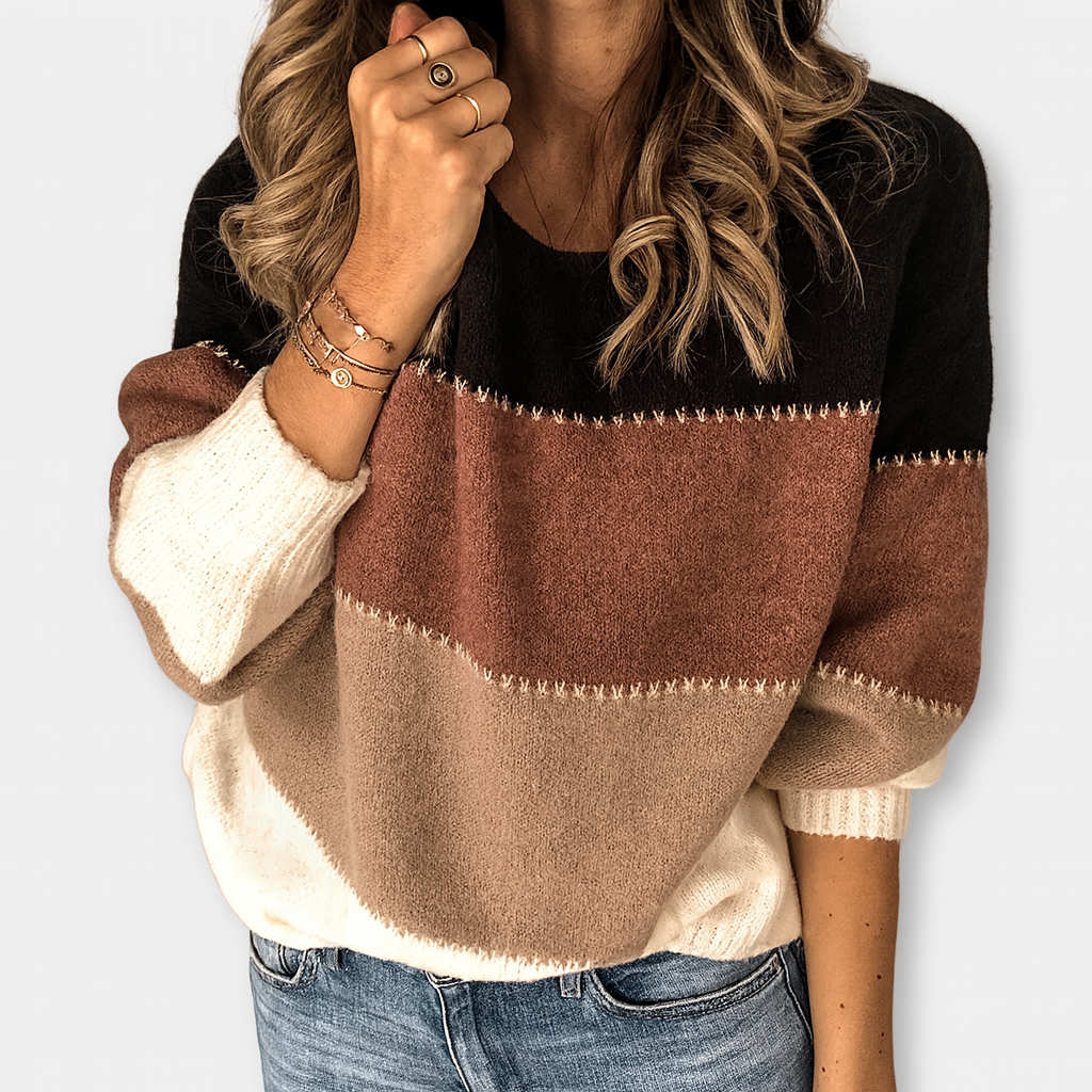 Colorblock Striktrøje – Afslappet Charme
