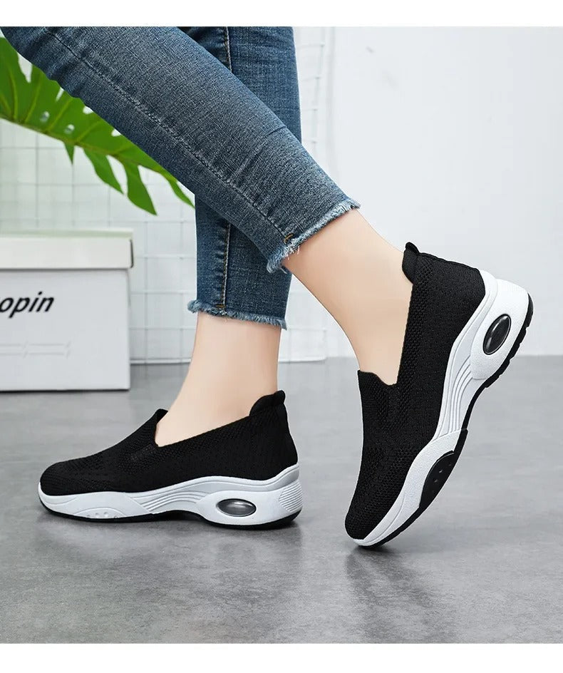 Gitte - Ortopædiske åndbare strikkede slip-on sneakers