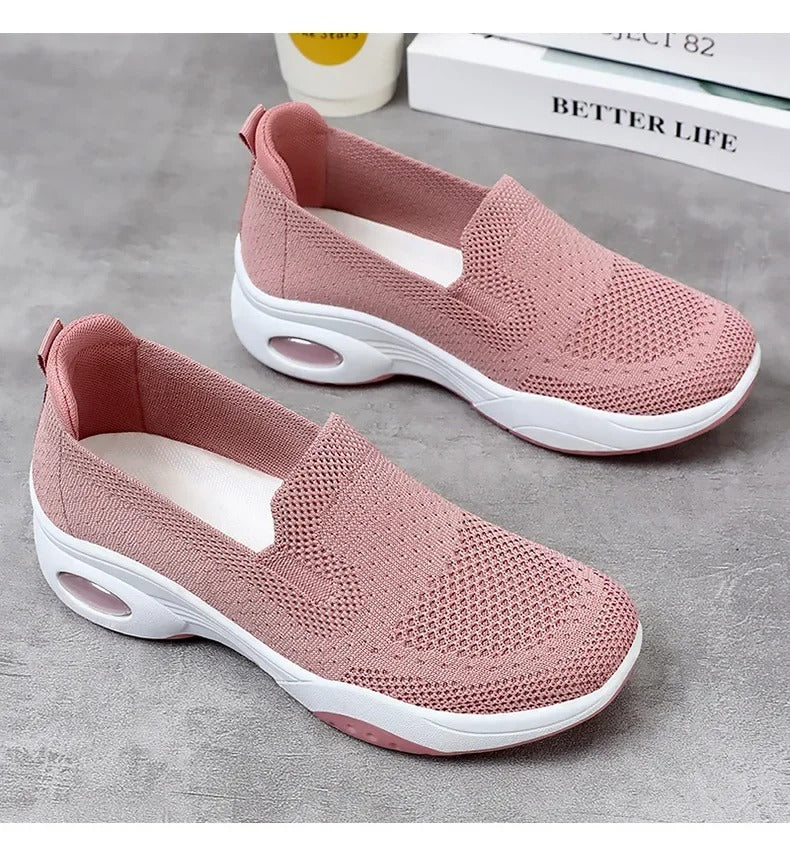 Gitte - Ortopædiske åndbare strikkede slip-on sneakers